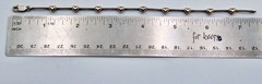VTG STERLING SILVER & 14K WJ Signed TwoTone Puffy Heart Bar Link Dainty Bracelet