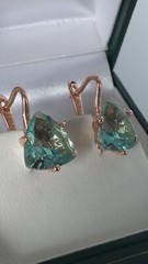 Vintage 1990-s 14 Ct Rolled Gold Peridot Earrings – Hallmarked 585 RG
