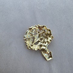 Vintage Brooch 2 Piece Lot Pin Pewter Gold Plated Flower Bird Bouquet Signed