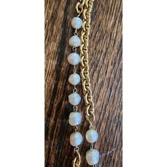 VTG Chanel 1984 Necklace Double Strand Gold Chain Pearl Documented Lagerfeld