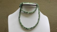 100% Natural Jadeite Jade Grade “A” Beautiful Green Beaded Necklace 5.6mm 20″