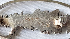 Vintage MASJ Maureen Ann Story Jones 1990 Silver Plated Pewter Foxglove Pin 9.2g