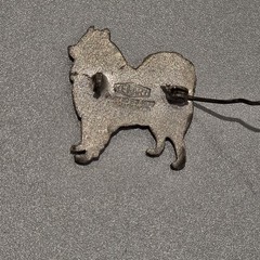 Vintage Kenart Pomeranian Dog Brooch Pin England Metal Heavy