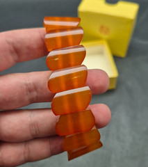 Vintage bracelet made of natural amber, honey color, Baltic (USSR), 28.4 grams.