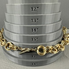 Vintage Link Statement Necklace Gold Tone Multi Ring Toggle Clasp 16.5″