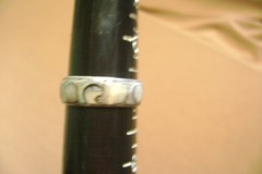 VINTAGE .925 STERLING SILVER HECHO MEXICO ABALONE SIZE 7 RING UNISEX BAND