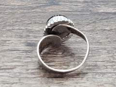 925 Sterling Silver Vintage Ring Black Onyx. Size 8