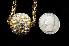 Joan Rivers Crystal Pave Sliding Ball Pendant Necklace and Heart Clip Earrings