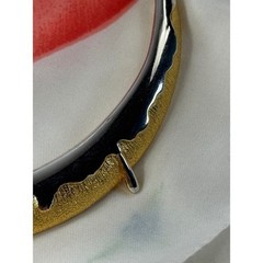 Vintage Two Tone Gold Silver Textured Drip Collar Choker Statement Necklace