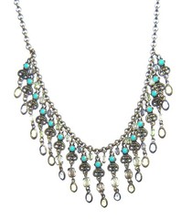 ANTIQUE BRONZE TURQUOISE VINTAGE STATEMENT VICTORIAN AVON NECKLACE #9
