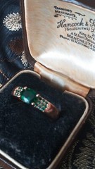 Vintage 1990-s 14 Ct Rolled Gold Emerald Ring Size UK R US 8 1/2 – Hallmarked!!