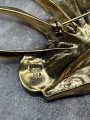 MMA USA Gold Plated Shell Pendant Brooch New/Unused ,Orig $55