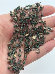 Vintage Czech? Leaf Green Glass Beaded Necklace