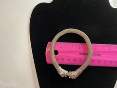 Vintage Chinese Dragon Bracelet Double Headed Figural Mesh Sterling Silver