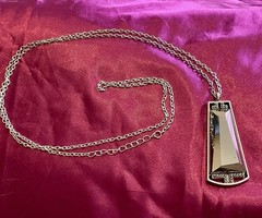 Long Hematite Art Deco Necklace, 34 Inches