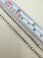 10K Hollow White Gold Box Chain Link Necklace 18″ / 2mm / 5 Grams – NICE!