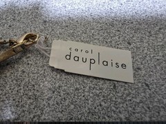 Carol Dauplaise Combination Of Materials. Goldtone Faux Suede With Teardrop…