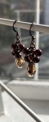 Vintage Earring Purple And Gold Glass Beads Beautiful For Any Occasion