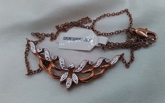 16″ CAR XPPEND GENUINE DIAMOND CHOKER NECKLACE SMALL CHIPS COPPER CHAIN PENDANT