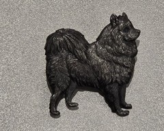 Vintage Kenart Pomeranian Dog Brooch Pin England Metal Heavy
