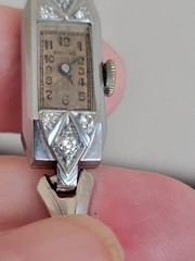 VTG 1920s Women’s Bulova Watch Art Deco Diamond Accents Excellent – Works
