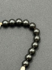 7.5″ Vintage Sterling Silver Hematite Pearl Bracelet 925 B5