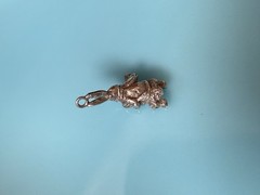 Vintage Sterling Silver Charm Alice in Wonderland Late White Rabbit Charm 2.7g