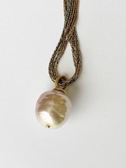 Vtg Majorica 16mm Baroque Faux Pearl 925 Sterling Silver Multi Strand Necklace