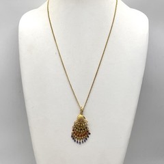 Vintage Peacock Necklace Filigree Pendant Brooch Combo Gold Tone 24″