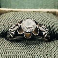 Soviet Engagement Ring Silver 875 Rock Crystal Size 5