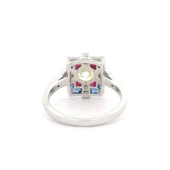 3Ct Art Deco Style Lab Created Diamond Engagement Wedding 14K White Gold FN Ring
