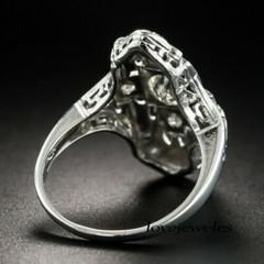 Vintage Art Deco 2.55CT Lab-Created Round Cut Diamond Ring 14K White Gold Finish