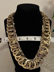 Heavy Vintage Thick Gold Tone Chain Necklace – 26″