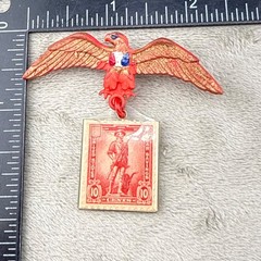 Vintage Brooch WWII Stamp American Eagle United States 10 Cent