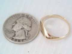 ANTIQUE ALLSOPP BROS. 14K YELLOW GOLD SIGNET RING NO MONO 6 1/2