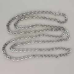 Vintage Monet Chain Necklace 6mm Silver Tone Cable Link Long 54″