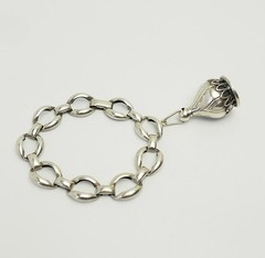 Danecraft vintage sterling silver modern link bracelet with jug charm