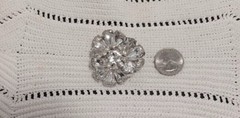 Eisenberg 1940s Large (2″) Flower Brooch; all stones intact, none missing/cracks