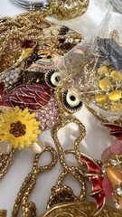 Mixed Jewelry Lot Bundle Large Pendant Necklaces Floating Glitter Compacts Bling