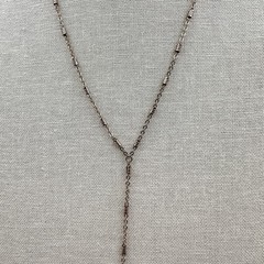 Vintage 90s Rose Gold tone Necklace Layering Chain Moon Pendant Lariat Jewelry