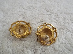 Goldtone Button Pierced Earrings (B63)