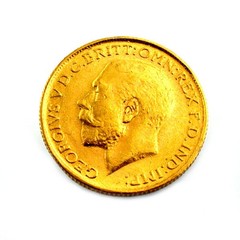 1921 22K GOLD Coin Georgivs V.D.G Britt OMN REX F.D. IND IMP Great Britain
