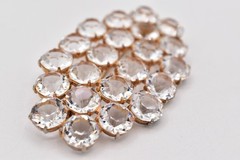Vintage Clear Rhinestone Bezel Crystal Cluster Brooch Heavy Statement 60s BinBK