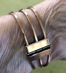 VTG 1950-60’ Artisan Signed Rame Copper Hinged Clamper Bangle Statement Bracelet
