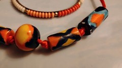 Vtg Italian Venetian Millefort Handcrafted Beaded Necklace & Vtg Bangle Bracelet