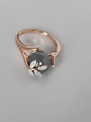 Vintage 1990-s 14 Ct Rolled Gold Pearl Ring Size UK P US 7 1/2 – Hallmarked!