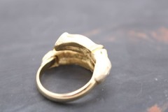 Napier Basic Bamboo Bypass Wrap Style Ring Sz 5.5 Textured Brutalist Vintage 70s