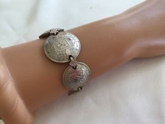 Vintage 1943-44 Australian Coin Trench Art Charm Bracelet Sterling Silver Unisex