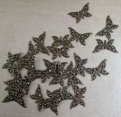Lot of 25 Antique Brass Butterfly Filigree Connectors