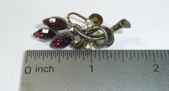 Vintage Earrings Faceted Crystal Rhinestone Screw On USA Seller